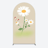Aperturee - Aperturee Butterfly And Daisy Floral Birthday Arch Backdrop
